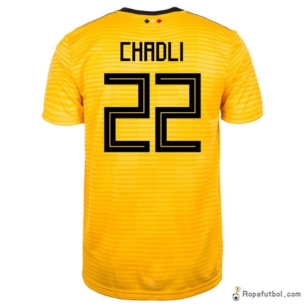 Camiseta Belgica Replica Segunda Ropa Chadli 2018 Amarillo